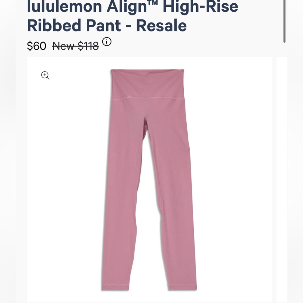 lululemon Align™ High-Rise Ribbed Pant - Velvet Dust (mauve pink)
